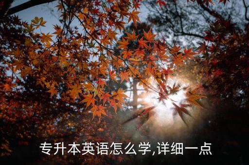  專升本英語(yǔ)怎么學(xué),詳細(xì)一點(diǎn)