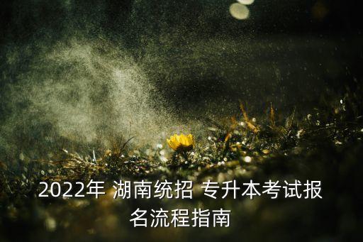 2022年 湖南統(tǒng)招 專升本考試報名流程指南