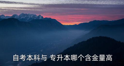  自考本科與 專升本哪個(gè)含金量高