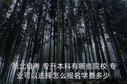  湖北自考 專升本科有哪些院校 專業(yè)可以選擇怎么報(bào)名學(xué)費(fèi)多少