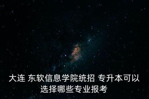 大連 東軟信息學(xué)院統(tǒng)招 專升本可以選擇哪些專業(yè)報考