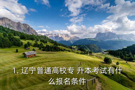 1. 遼寧普通高校專 升本考試有什么報名條件