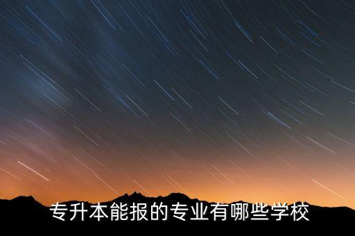  專升本能報(bào)的專業(yè)有哪些學(xué)校