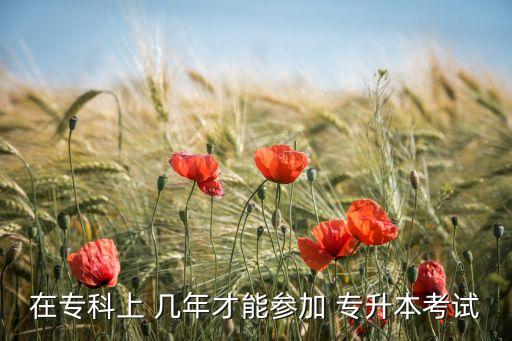 在?？粕?幾年才能參加 專升本考試