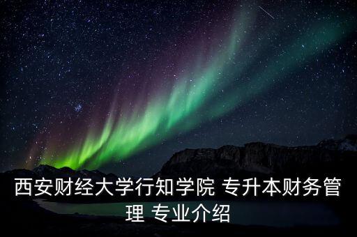 西安財(cái)經(jīng)大學(xué)行知學(xué)院 專升本財(cái)務(wù)管理 專業(yè)介紹