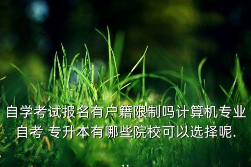 自學考試報名有戶籍限制嗎計算機專業(yè)自考 專升本有哪些院校可以選擇呢...
