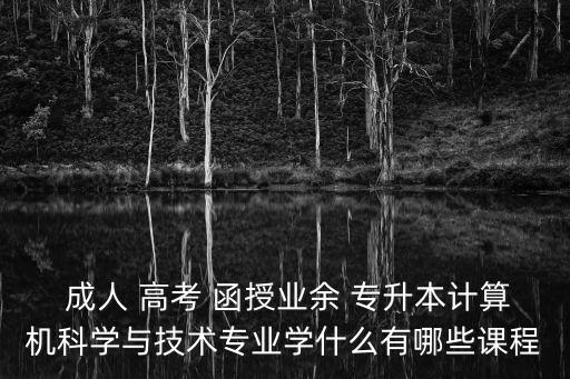  成人 高考 函授業(yè)余 專升本計算機科學(xué)與技術(shù)專業(yè)學(xué)什么有哪些課程