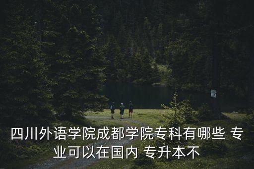四川外語(yǔ)學(xué)院成都學(xué)院專(zhuān)科有哪些 專(zhuān)業(yè)可以在國(guó)內(nèi) 專(zhuān)升本不