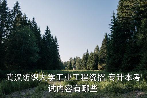 武漢紡織大學(xué)工業(yè)工程統(tǒng)招 專升本考試內(nèi)容有哪些