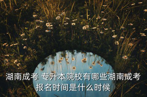 湖南成考 專升本院校有哪些湖南成考報名時間是什么時候