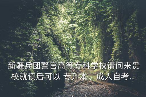  新疆兵團(tuán)警官高等?？茖W(xué)校請(qǐng)問(wèn)來(lái)貴校就讀后可以 專升本、成人自考...