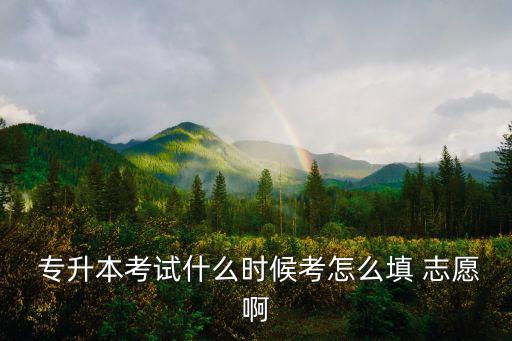  專升本考試什么時(shí)候考怎么填 志愿啊