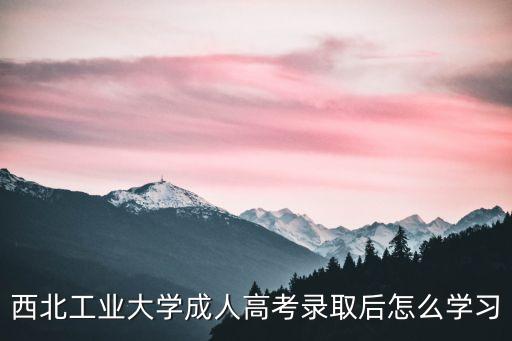 西北工業(yè)大學成人高考錄取后怎么學習