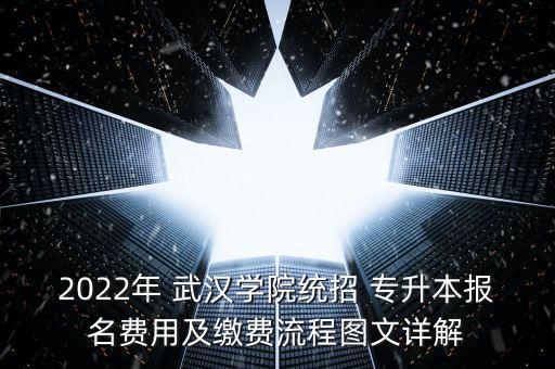 2022年 武漢學(xué)院統(tǒng)招 專升本報(bào)名費(fèi)用及繳費(fèi)流程圖文詳解
