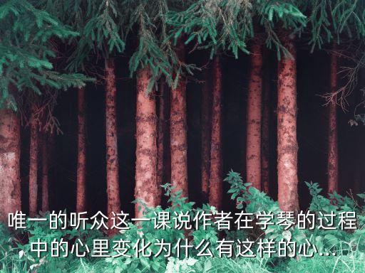 唯一的聽(tīng)眾這一課說(shuō)作者在學(xué)琴的過(guò)程中的心里變化為什么有這樣的心...
