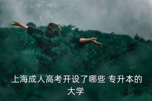  上海成人高考開設(shè)了哪些 專升本的大學