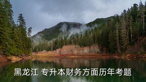 黑龍江 專升本財務方面歷年考題