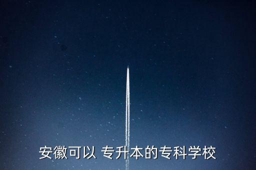 安徽可以 專升本的?？茖W校