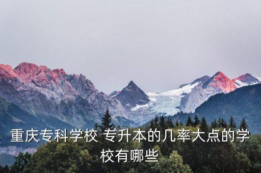 重慶?？茖W(xué)校 專升本的幾率大點(diǎn)的學(xué)校有哪些