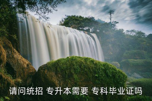 請問統(tǒng)招 專升本需要 ?？飘厴I(yè)證嗎