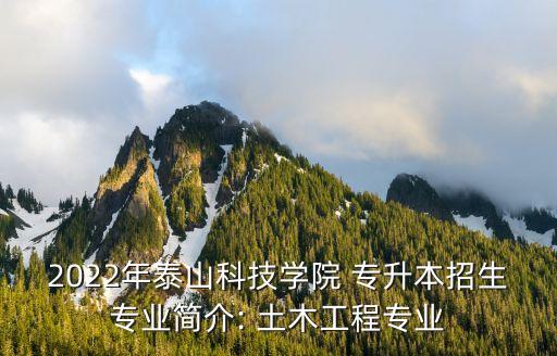 2022年泰山科技學(xué)院 專升本招生專業(yè)簡介: 土木工程專業(yè)