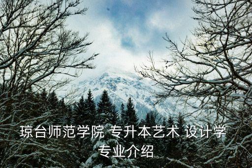 瓊臺(tái)師范學(xué)院 專升本藝術(shù) 設(shè)計(jì)學(xué) 專業(yè)介紹