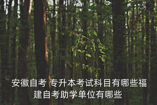  安徽自考 專升本考試科目有哪些福建自考助學(xué)單位有哪些