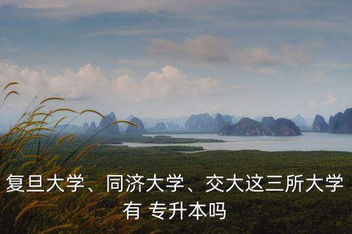 復(fù)旦大學(xué)、同濟(jì)大學(xué)、交大這三所大學(xué)有 專升本嗎