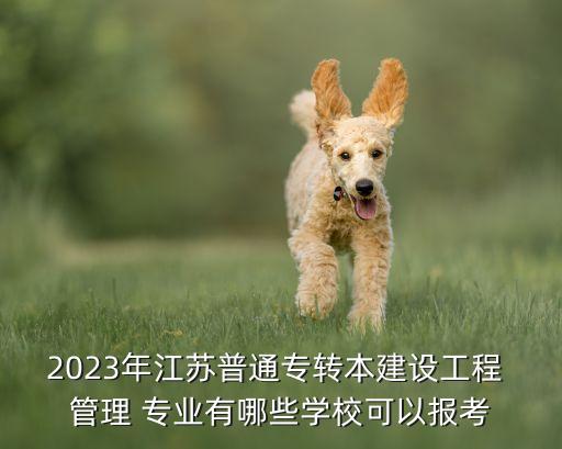 2023年江蘇普通專轉(zhuǎn)本建設(shè)工程 管理 專業(yè)有哪些學(xué)校可以報(bào)考