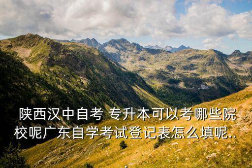  陜西漢中自考 專(zhuān)升本可以考哪些院校呢廣東自學(xué)考試登記表怎么填呢...