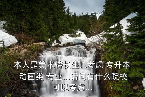 本人是美術(shù)特長生...考慮 專升本 動畫類 專業(yè)...請問有什么院?？梢钥紤]...